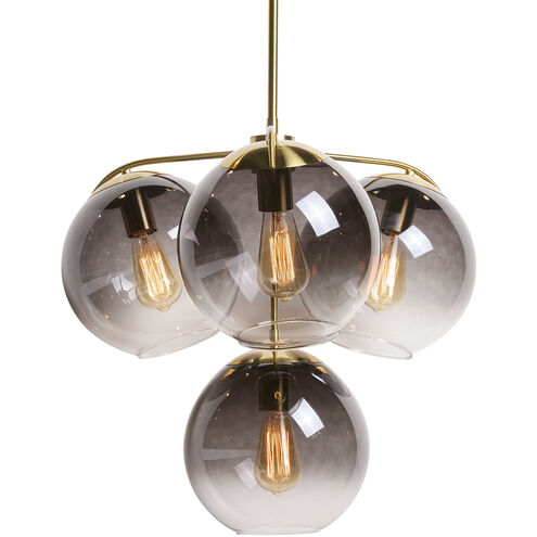 Kamara LED 24.75 inch Brass Chandelier Ceiling Light